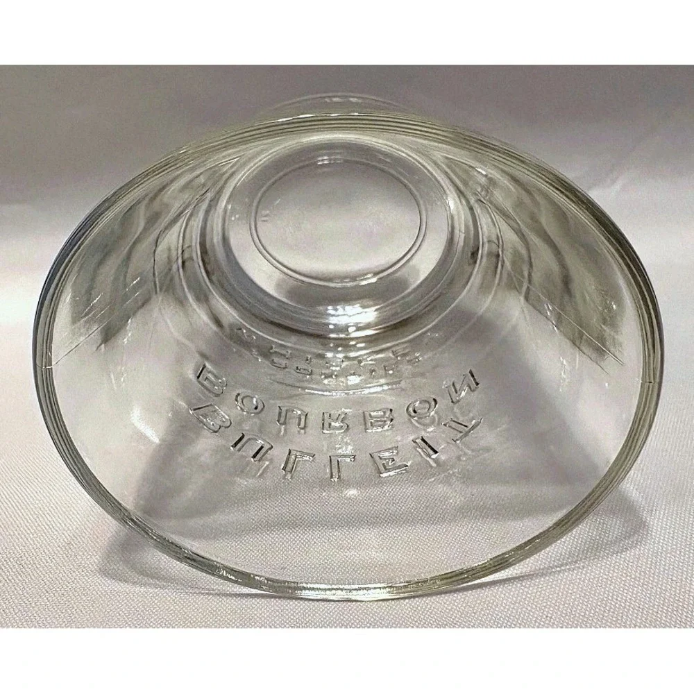 2 Oval BULLEIT BOURBON FRONTIER WHISKEY Glasses Raised Type Design NOS Pair